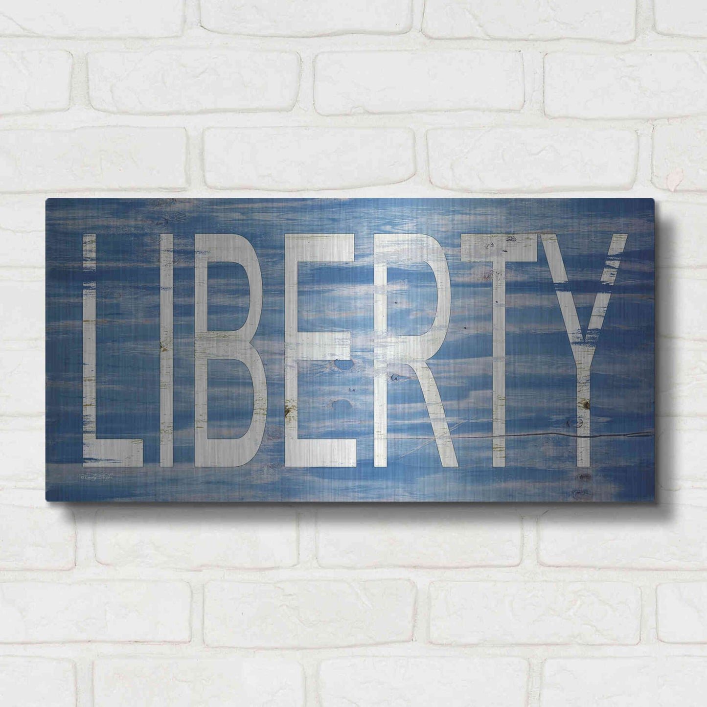 Luxe Metal Art 'Liberty' by Cindy Jacobs, Metal Wall Art,24x12
