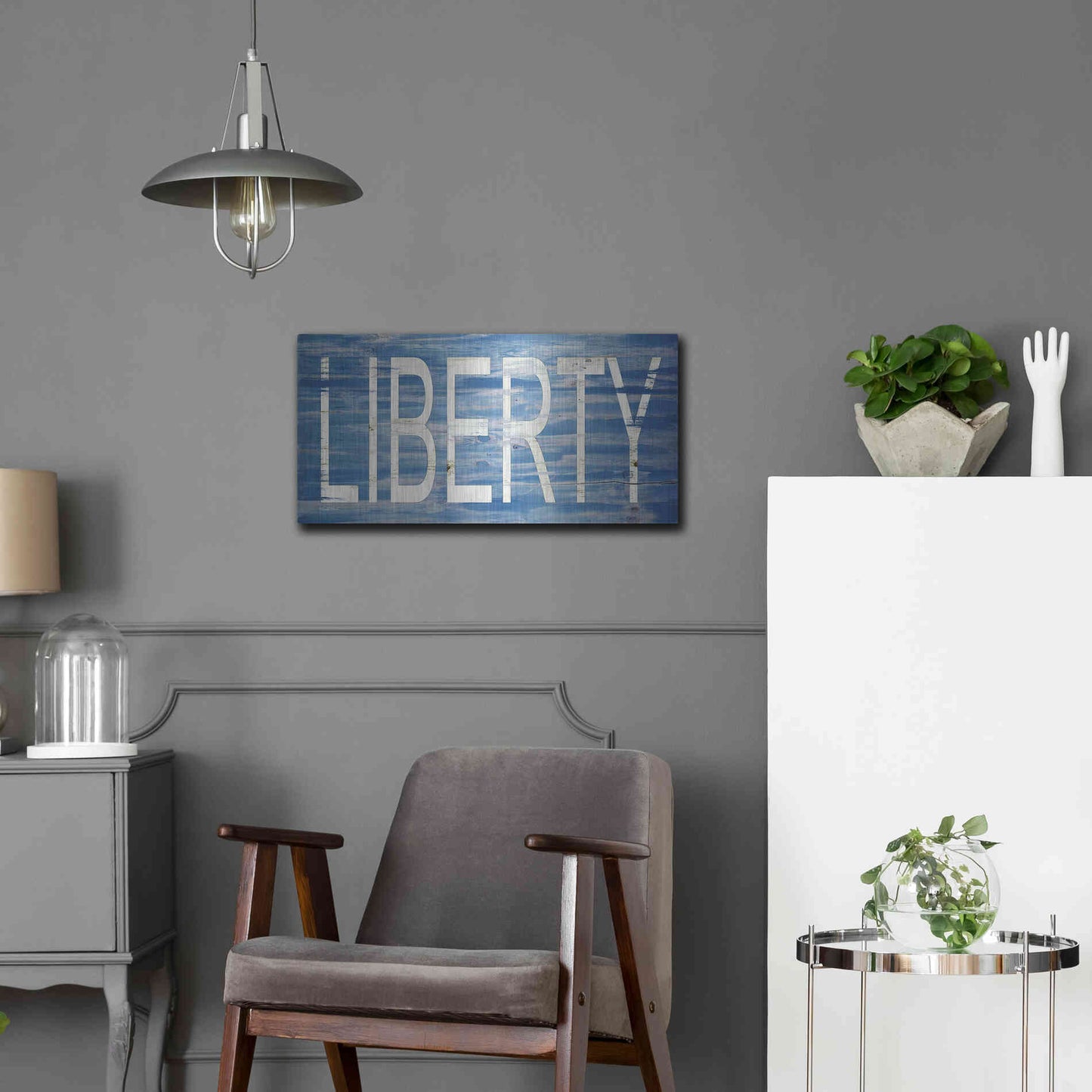 Luxe Metal Art 'Liberty' by Cindy Jacobs, Metal Wall Art,24x12