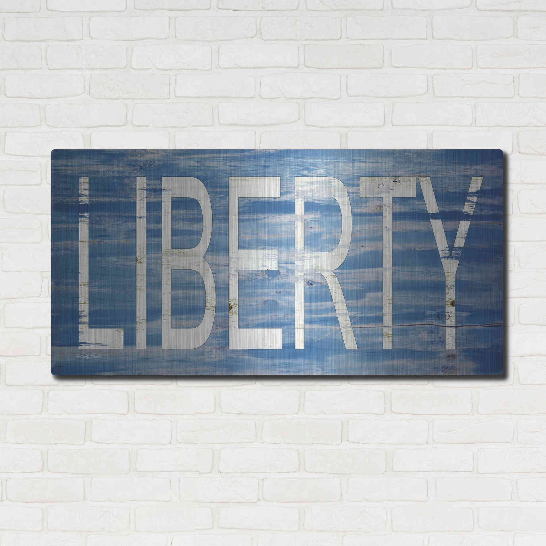 Luxe Metal Art 'Liberty' by Cindy Jacobs, Metal Wall Art,48x24