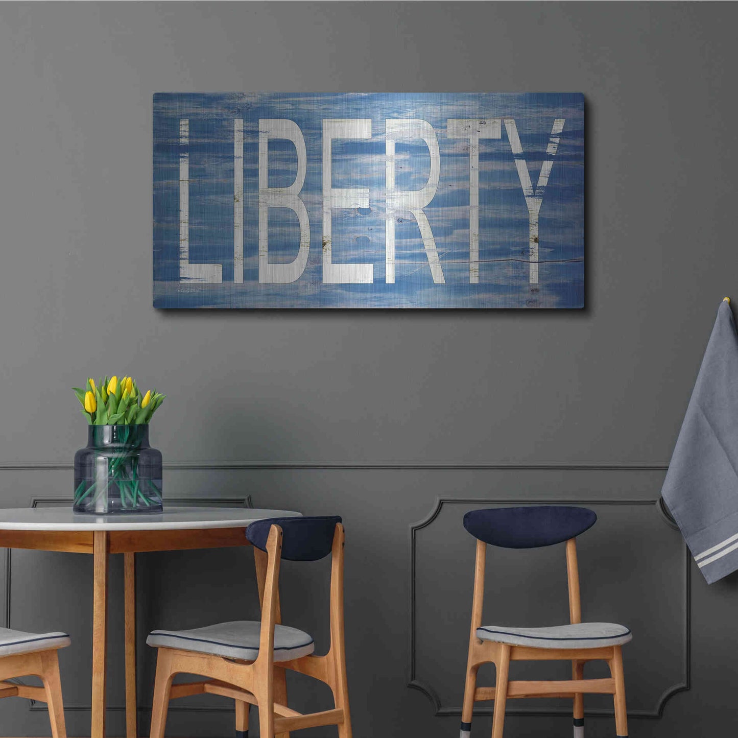 Luxe Metal Art 'Liberty' by Cindy Jacobs, Metal Wall Art,48x24