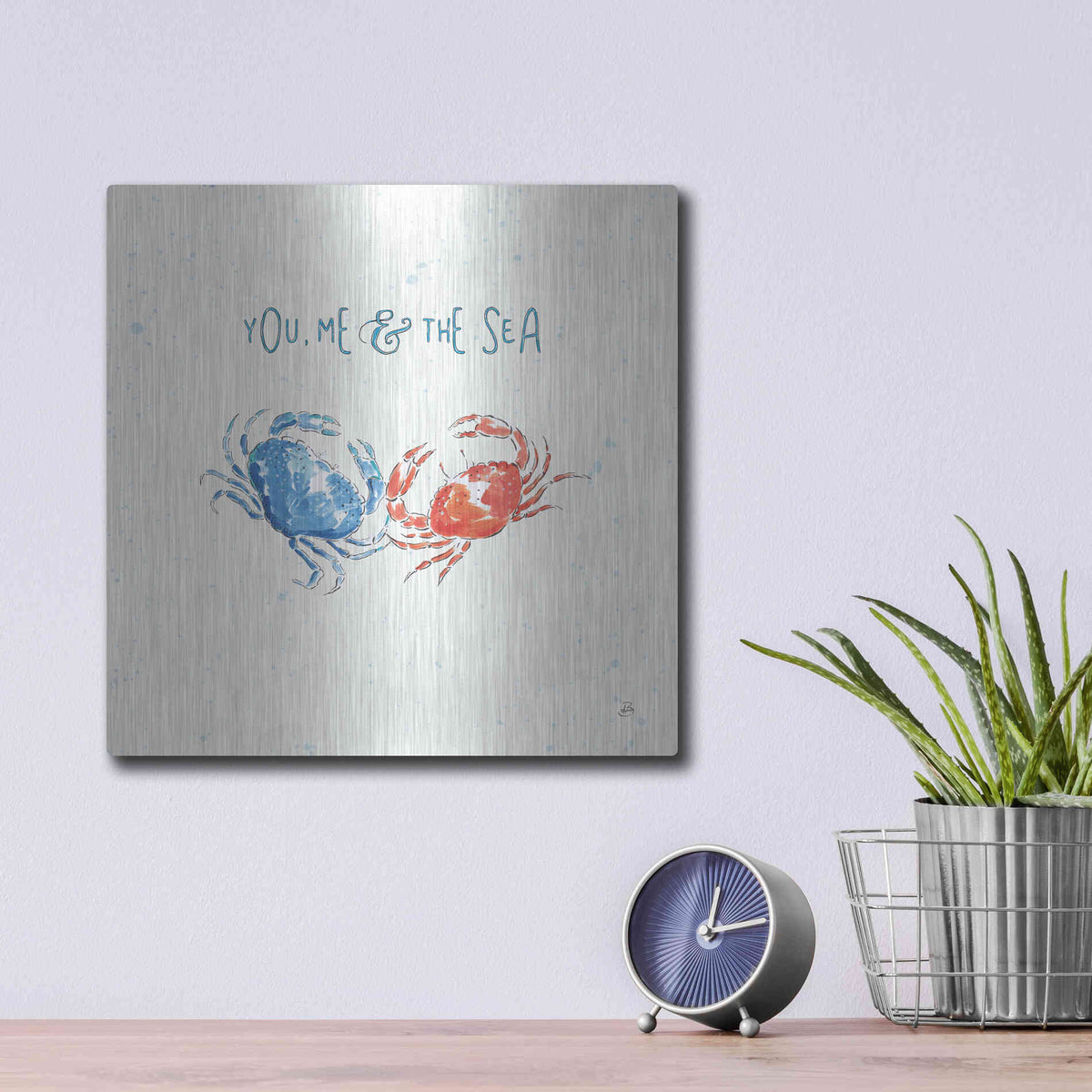 Luxe Metal Art 'Maritime V' by Daphne Brissonet, Metal Wall Art,12x12