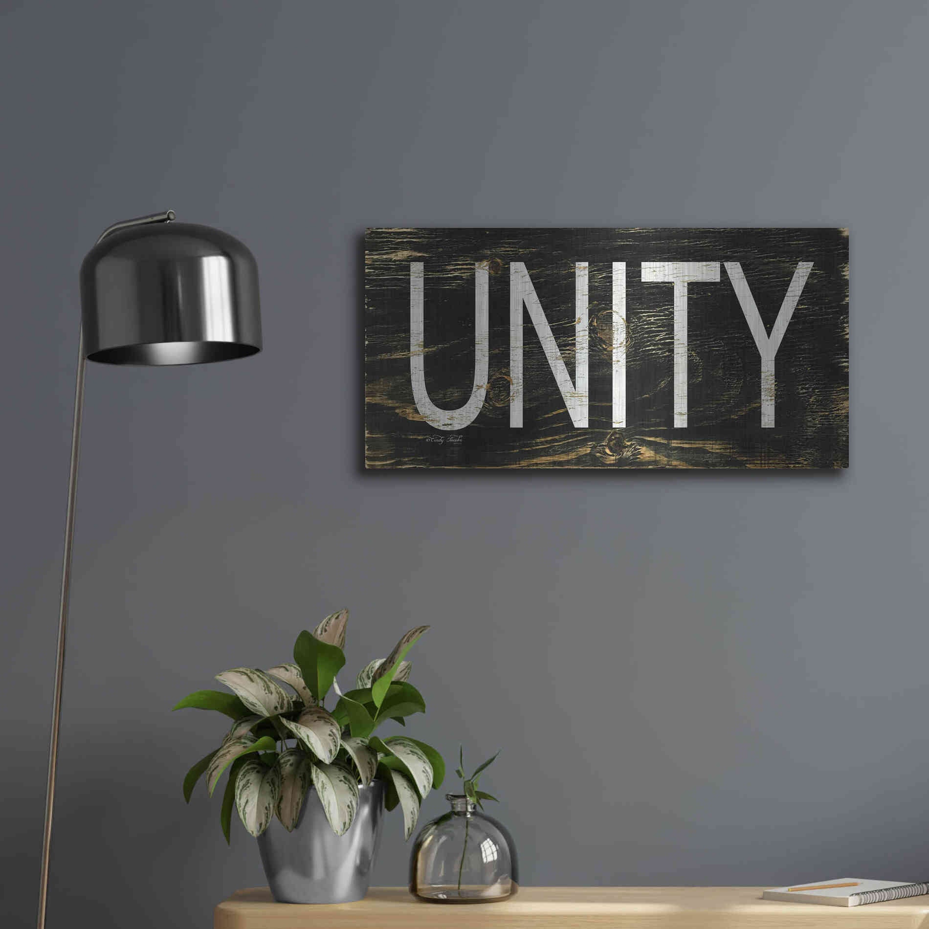 Luxe Metal Art 'Unity' by Cindy Jacobs, Metal Wall Art,24x12