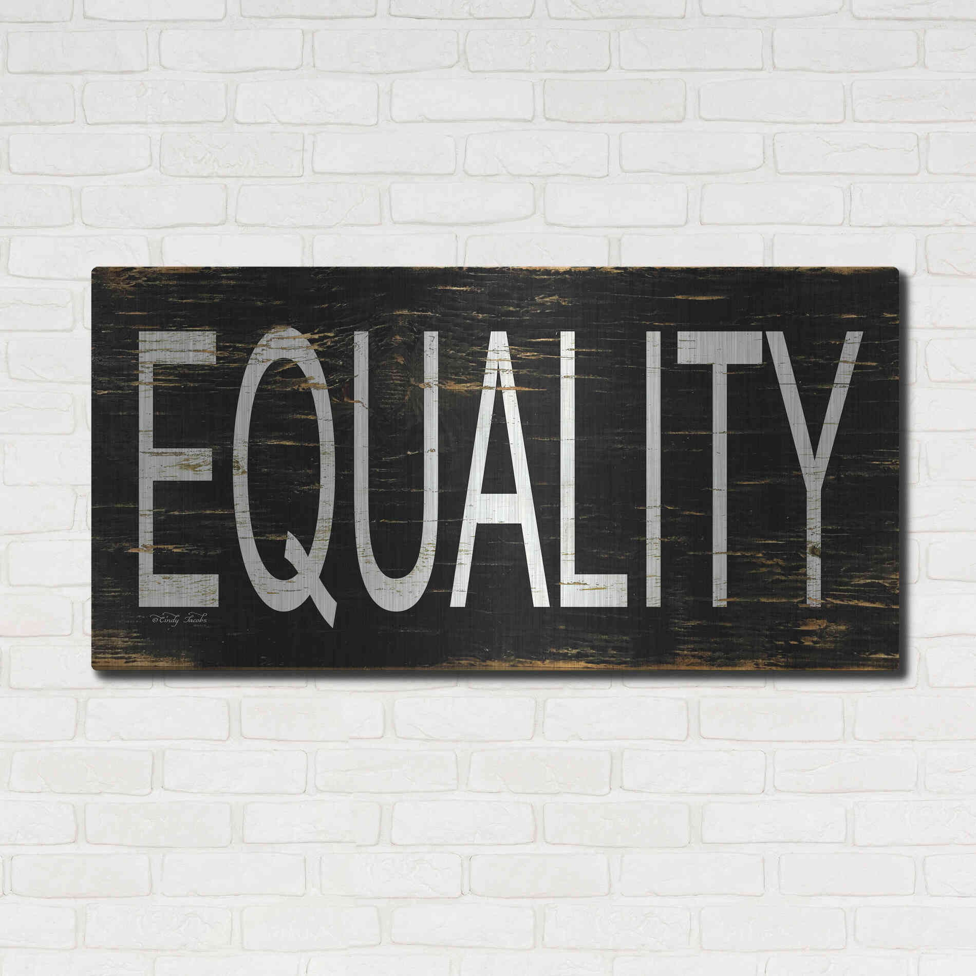 Luxe Metal Art 'Equality' by Cindy Jacobs, Metal Wall Art,48x24