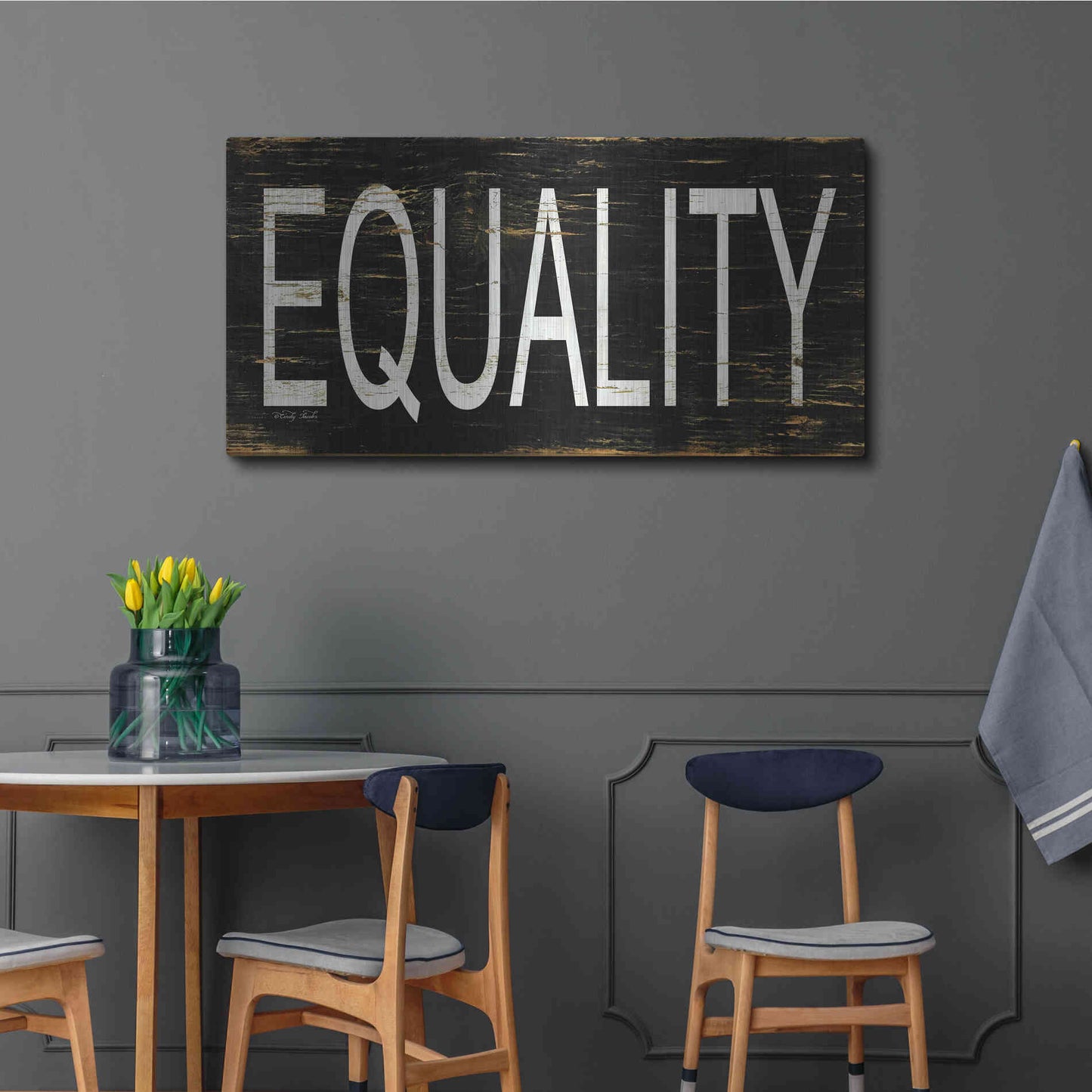 Luxe Metal Art 'Equality' by Cindy Jacobs, Metal Wall Art,48x24