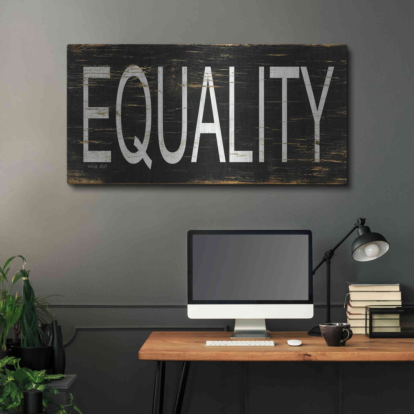 Luxe Metal Art 'Equality' by Cindy Jacobs, Metal Wall Art,48x24