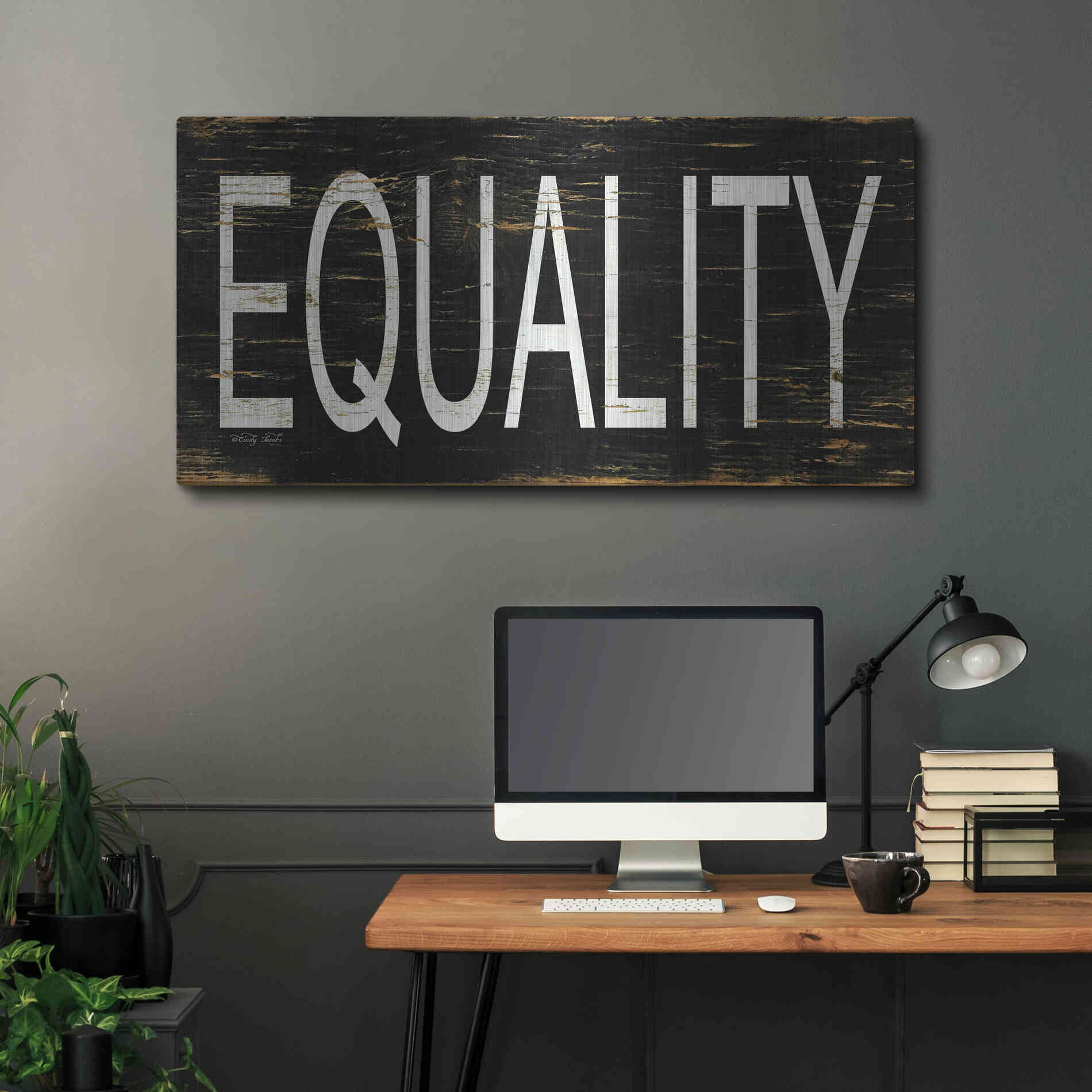 Luxe Metal Art 'Equality' by Cindy Jacobs, Metal Wall Art,48x24