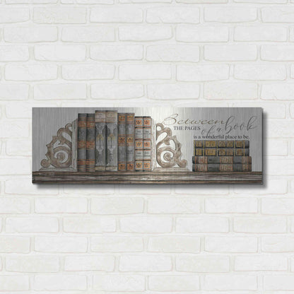 Luxe Metal Art 'Between the Pages of a Book' by Cindy Jacobs, Metal Wall Art,36x12