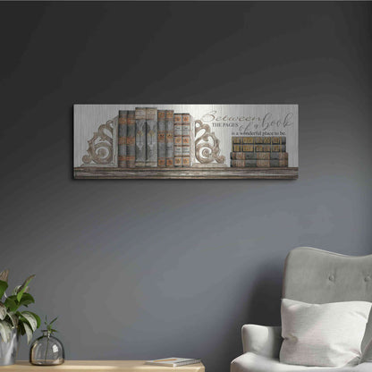 Luxe Metal Art 'Between the Pages of a Book' by Cindy Jacobs, Metal Wall Art,36x12