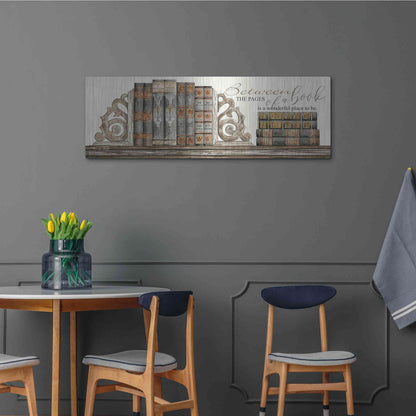 Luxe Metal Art 'Between the Pages of a Book' by Cindy Jacobs, Metal Wall Art,48x16