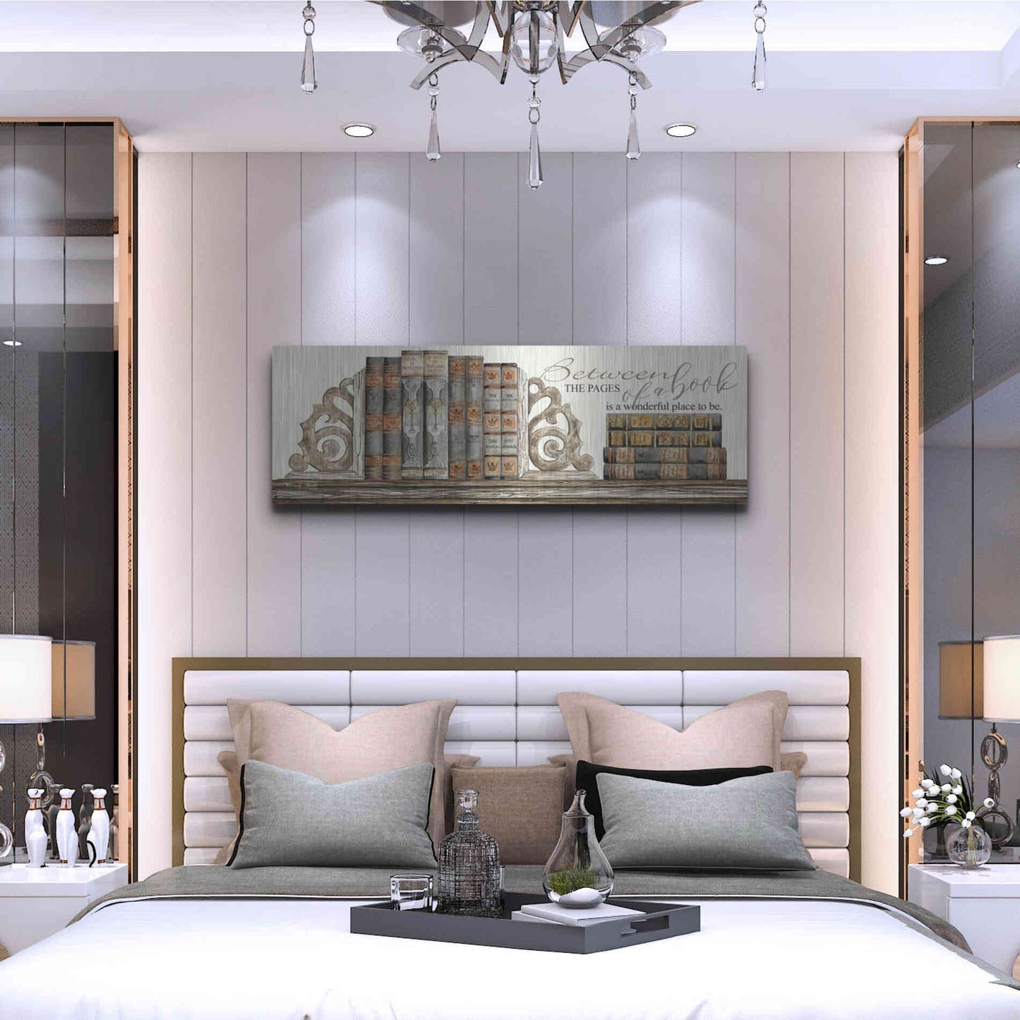 Luxe Metal Art 'Between the Pages of a Book' by Cindy Jacobs, Metal Wall Art,48x16