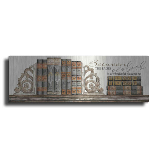 Luxe Metal Art 'Between the Pages of a Book' by Cindy Jacobs, Metal Wall Art