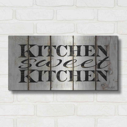 Luxe Metal Art 'Kitchen Sweet Kitchen on Wood Panels' by Cindy Jacobs, Metal Wall Art,24x12