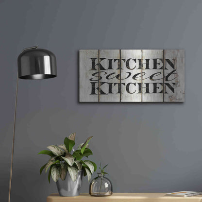 Luxe Metal Art 'Kitchen Sweet Kitchen on Wood Panels' by Cindy Jacobs, Metal Wall Art,24x12