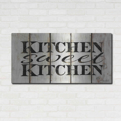 Luxe Metal Art 'Kitchen Sweet Kitchen on Wood Panels' by Cindy Jacobs, Metal Wall Art,48x24