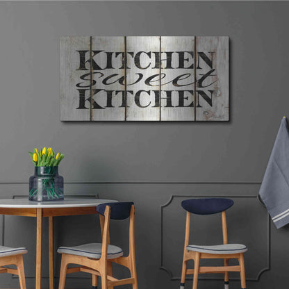Luxe Metal Art 'Kitchen Sweet Kitchen on Wood Panels' by Cindy Jacobs, Metal Wall Art,48x24