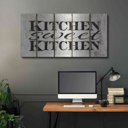 Luxe Metal Art 'Kitchen Sweet Kitchen on Wood Panels' by Cindy Jacobs, Metal Wall Art,48x24