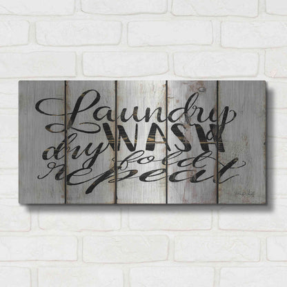 Luxe Metal Art 'Laundry Duties on Wood Panels' by Cindy Jacobs, Metal Wall Art,24x12