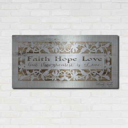 Luxe Metal Art 'Faith, Hope, Love' by Cindy Jacobs, Metal Wall Art,48x24