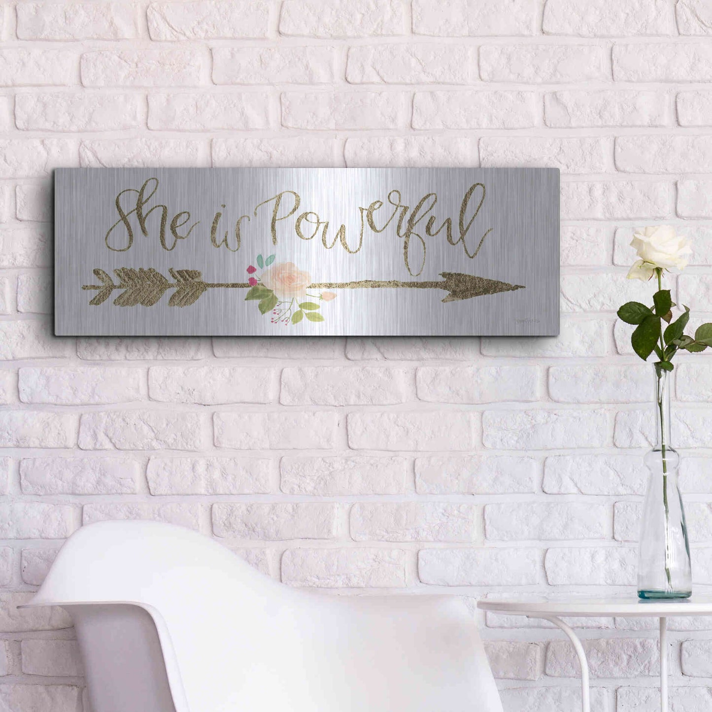 Luxe Metal Art 'Girl Power VII' by Jenaya Jackson, Metal Wall Art,36x12