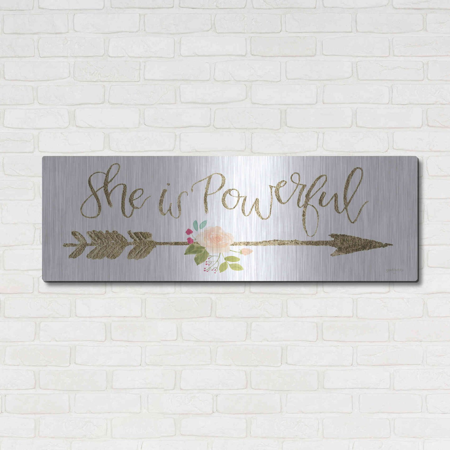 Luxe Metal Art 'Girl Power VII' by Jenaya Jackson, Metal Wall Art,48x16