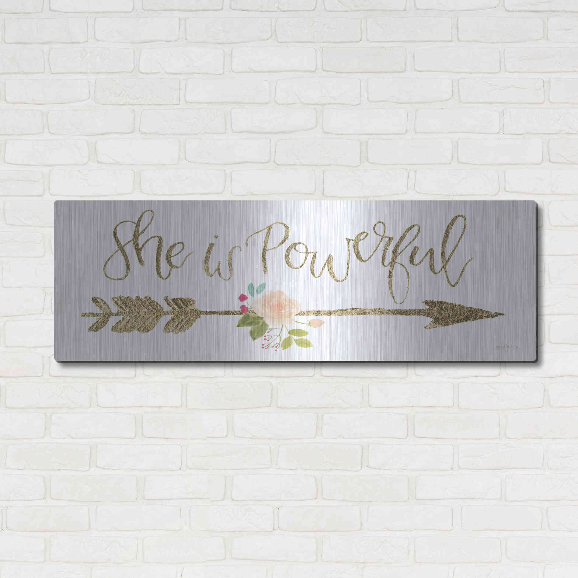 Luxe Metal Art 'Girl Power VII' by Jenaya Jackson, Metal Wall Art,48x16