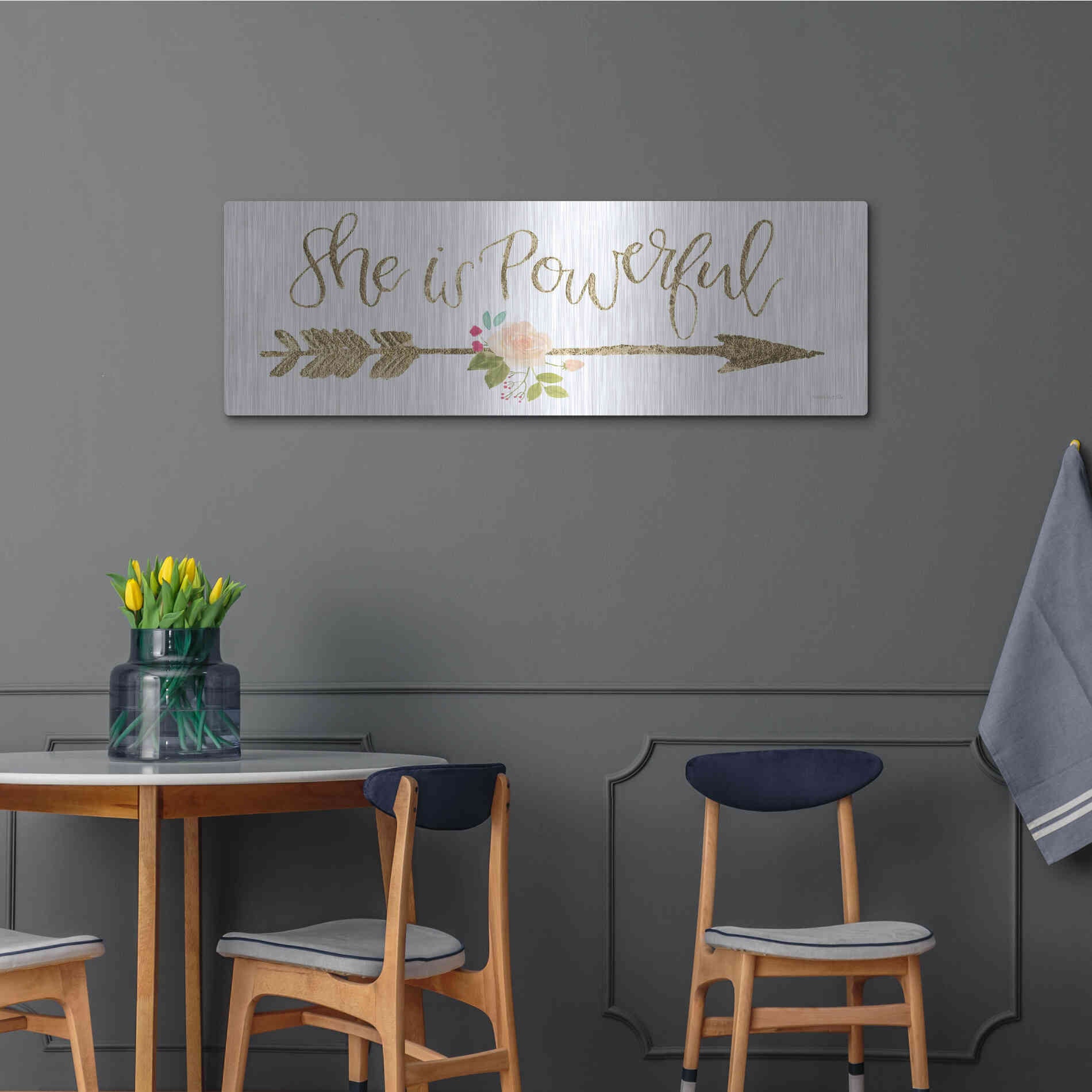 Luxe Metal Art 'Girl Power VII' by Jenaya Jackson, Metal Wall Art,48x16