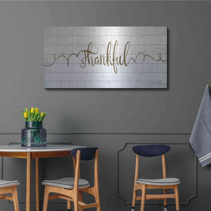 Luxe Metal Art 'Thankful' by Cindy Jacobs, Metal Wall Art,48x24