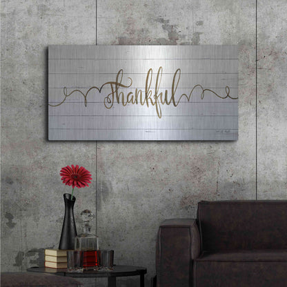 Luxe Metal Art 'Thankful' by Cindy Jacobs, Metal Wall Art,48x24