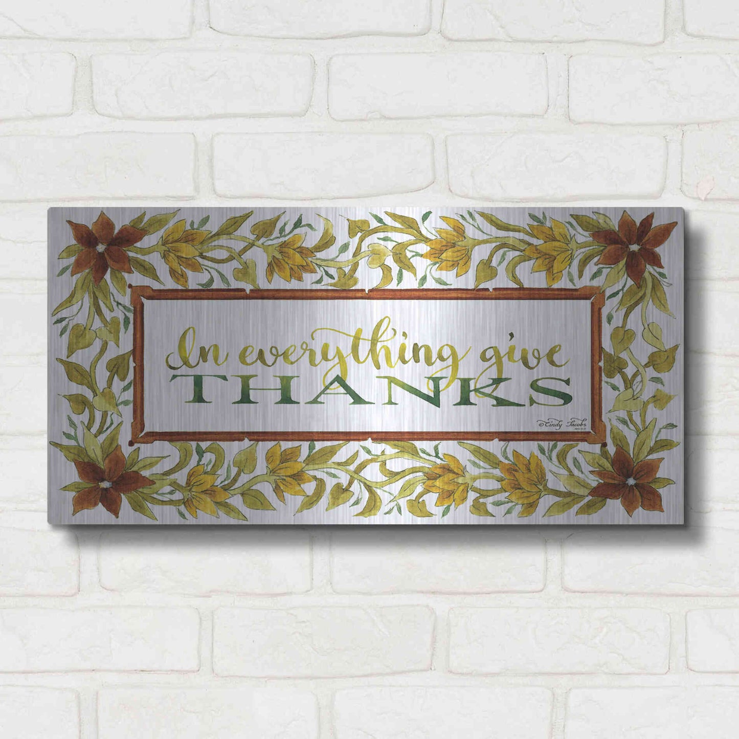 Luxe Metal Art 'In Everything' by Cindy Jacobs, Metal Wall Art,24x12