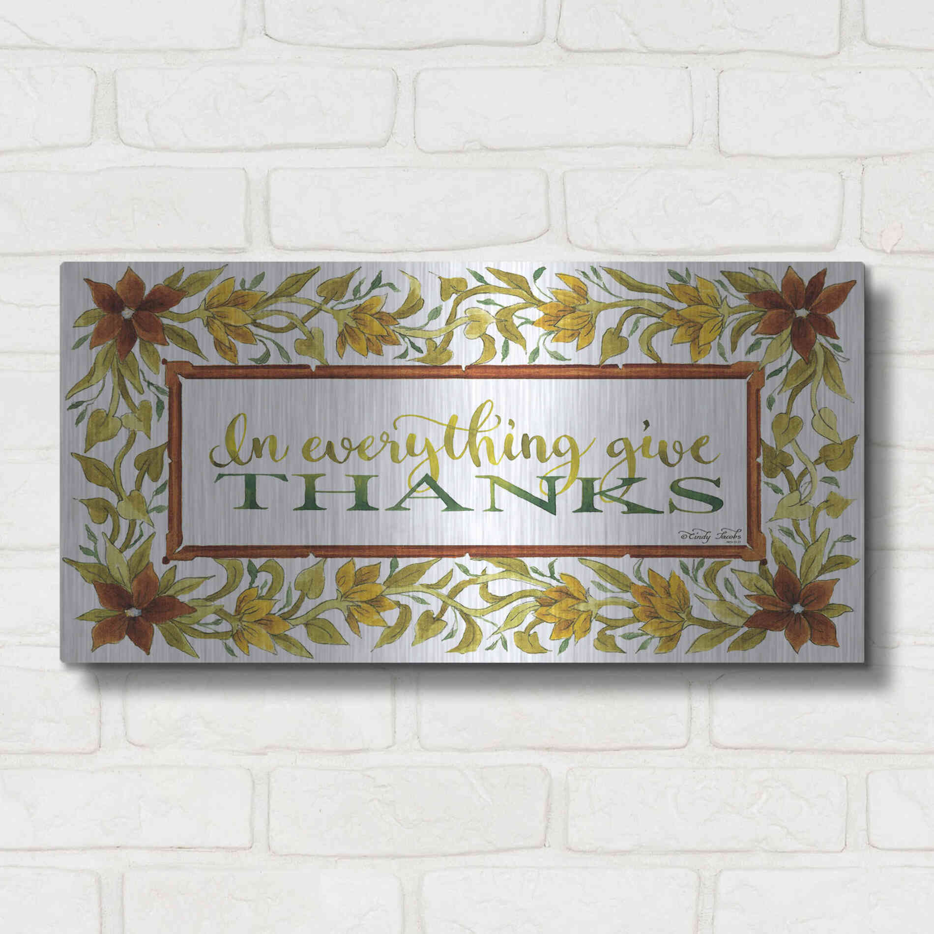 Luxe Metal Art 'In Everything' by Cindy Jacobs, Metal Wall Art,24x12