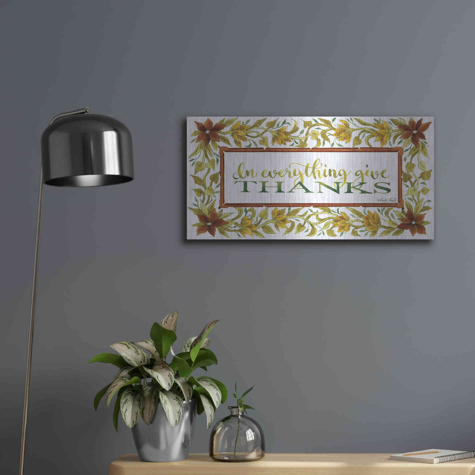 Luxe Metal Art 'In Everything' by Cindy Jacobs, Metal Wall Art,24x12