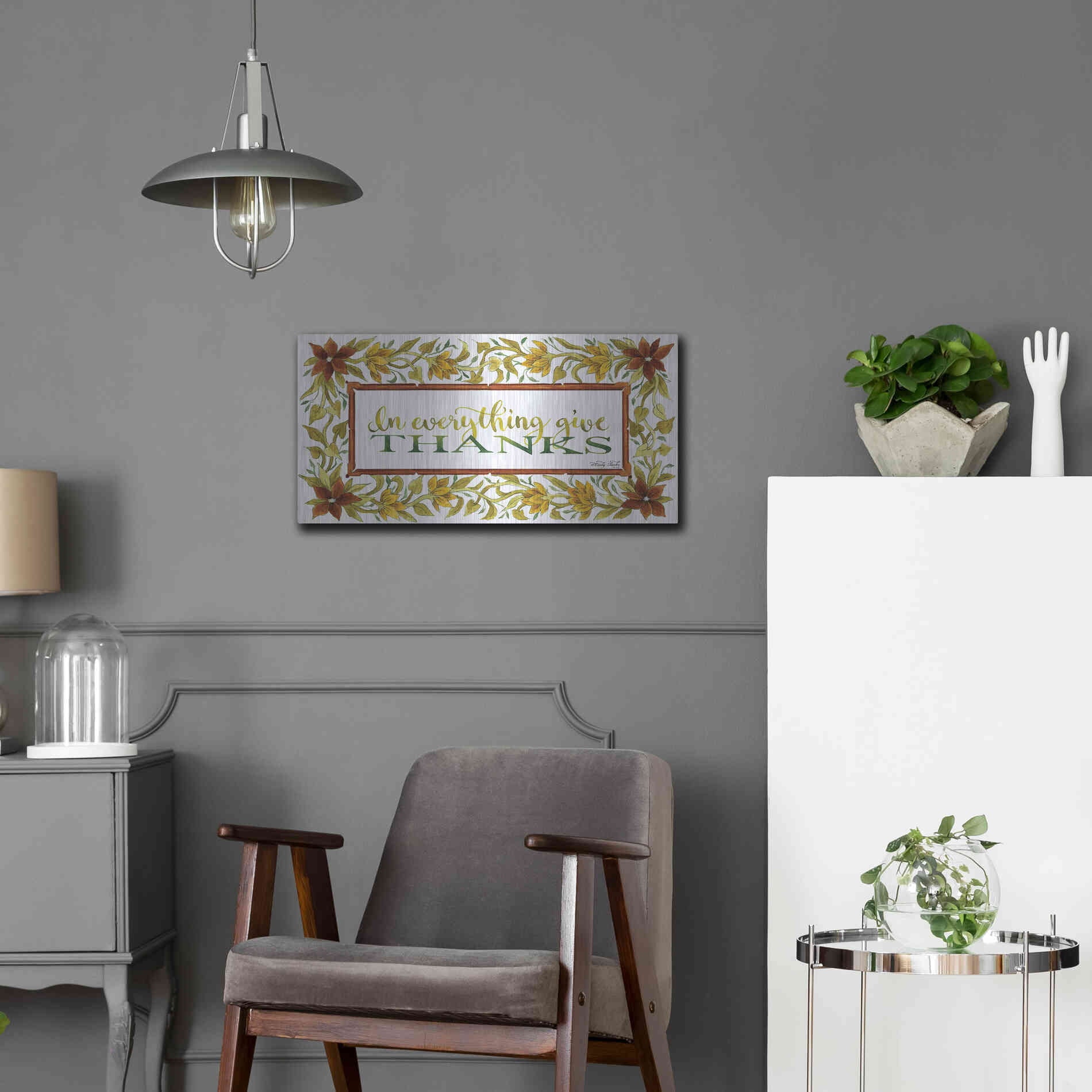 Luxe Metal Art 'In Everything' by Cindy Jacobs, Metal Wall Art,24x12