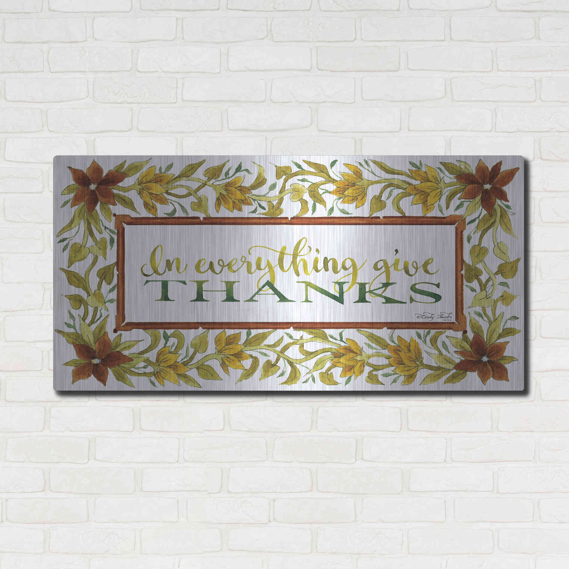 Luxe Metal Art 'In Everything' by Cindy Jacobs, Metal Wall Art,48x24