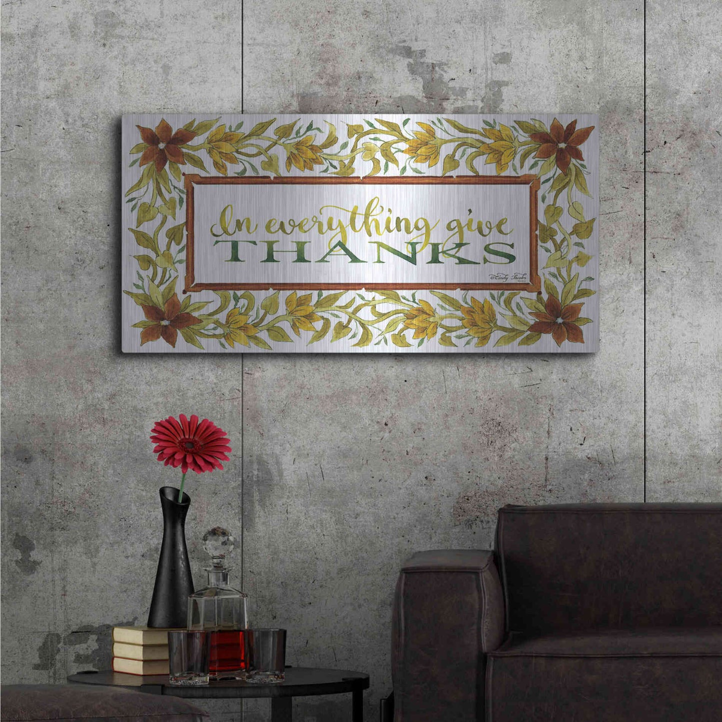 Luxe Metal Art 'In Everything' by Cindy Jacobs, Metal Wall Art,48x24