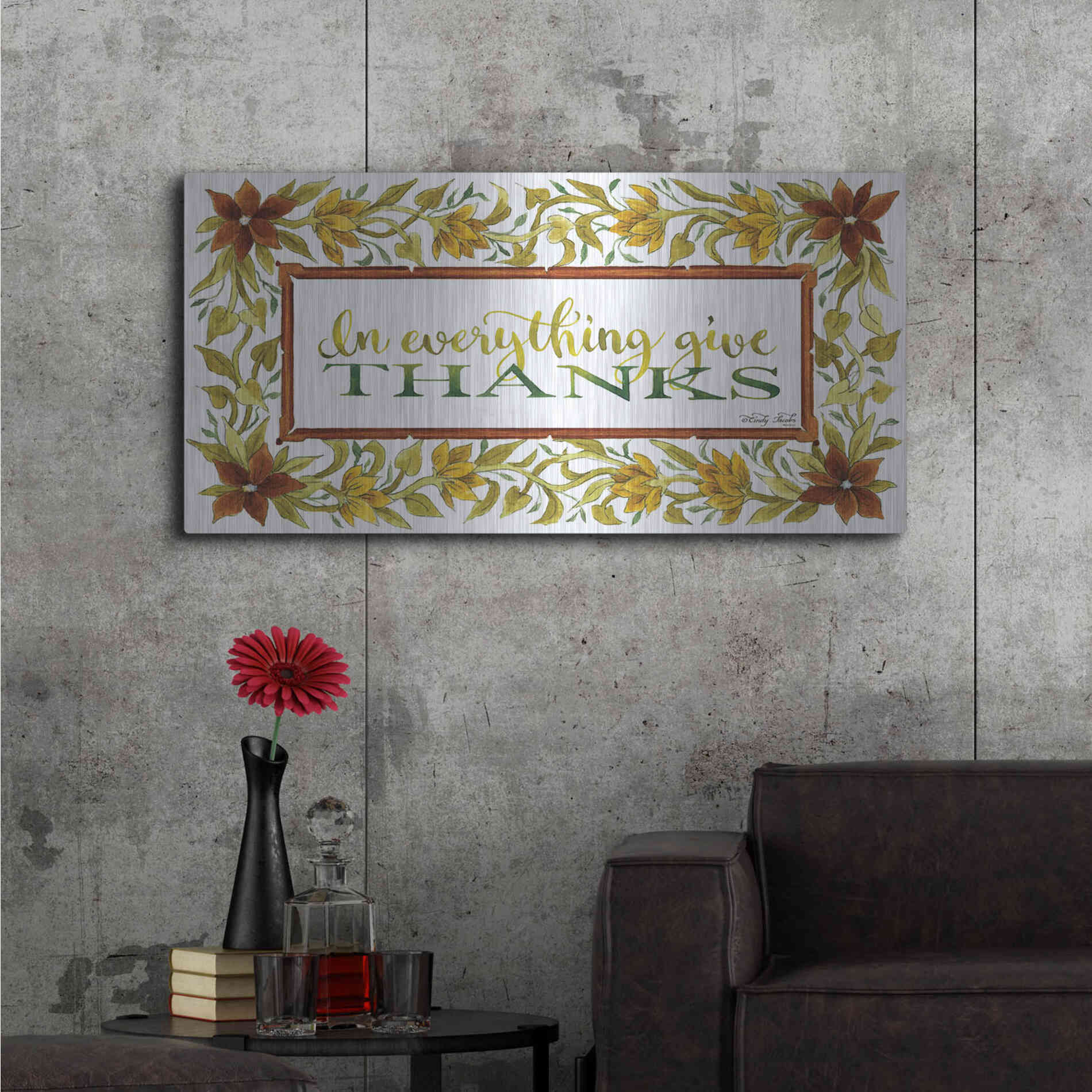 Luxe Metal Art 'In Everything' by Cindy Jacobs, Metal Wall Art,48x24
