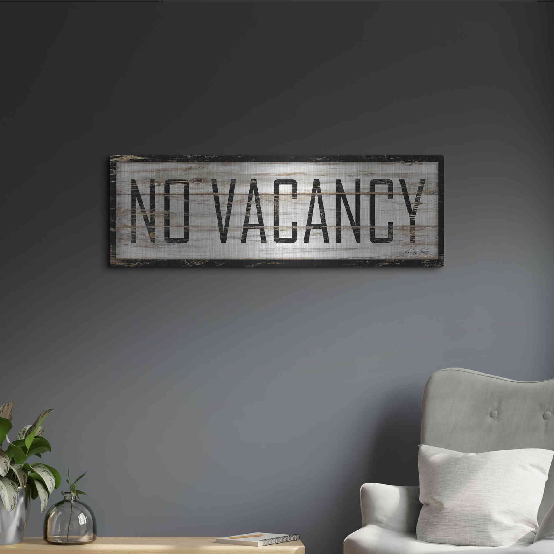 Luxe Metal Art 'No Vacancy' by Cindy Jacobs, Metal Wall Art,36x12