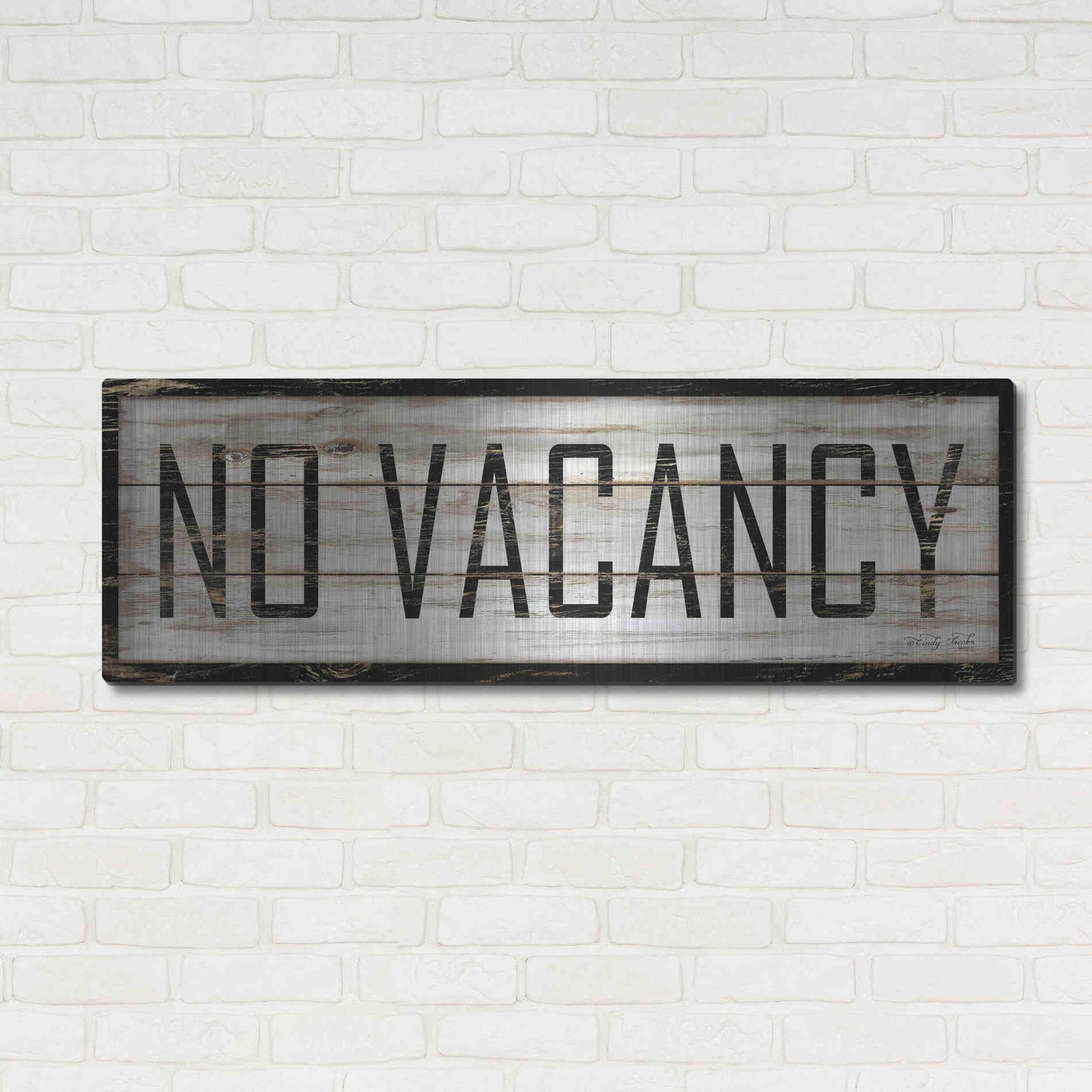 Luxe Metal Art 'No Vacancy' by Cindy Jacobs, Metal Wall Art,48x16