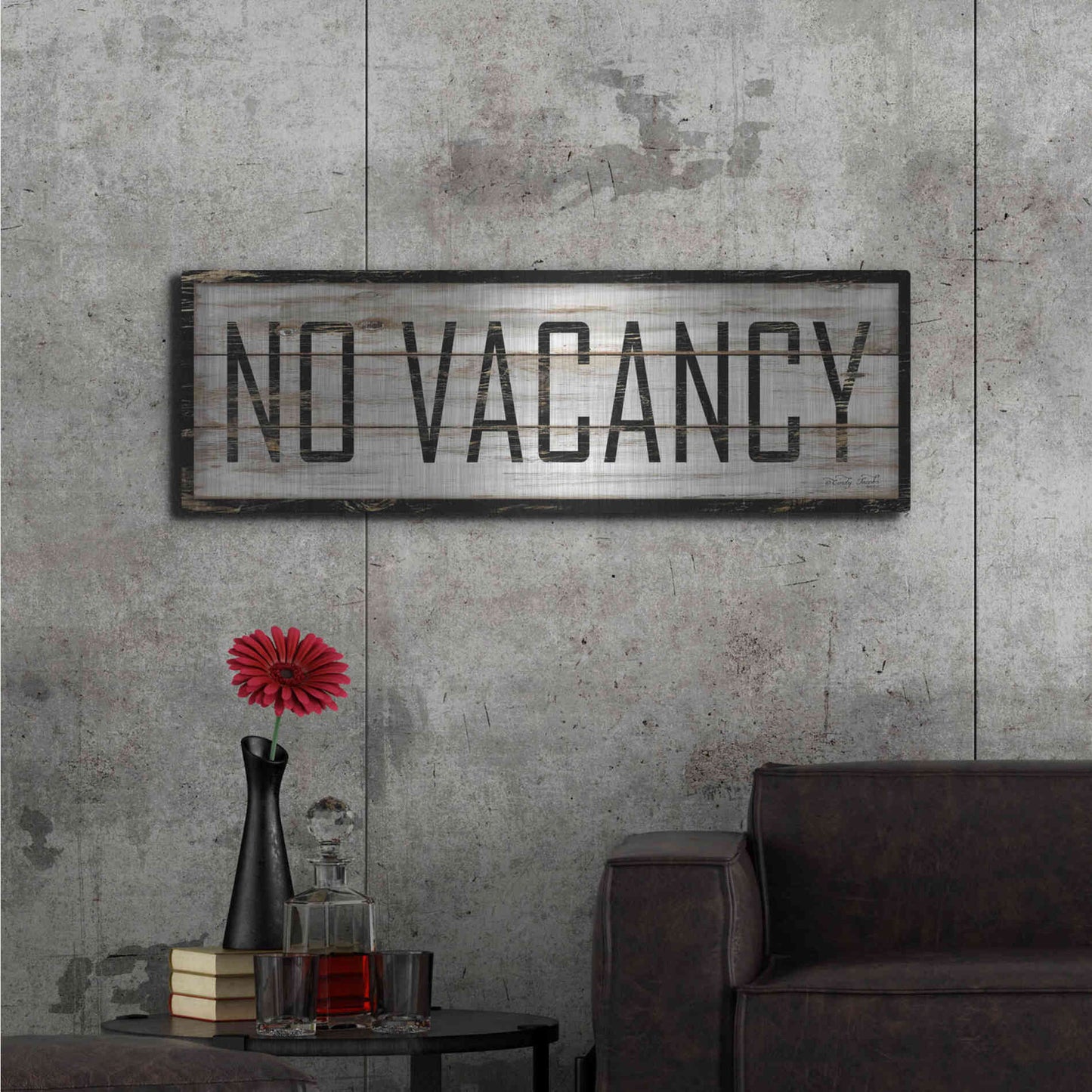 Luxe Metal Art 'No Vacancy' by Cindy Jacobs, Metal Wall Art,48x16