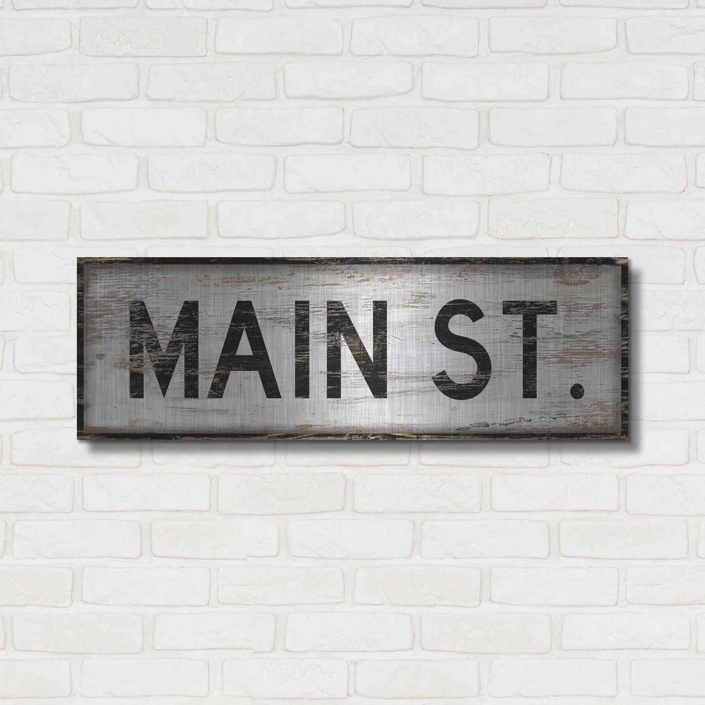 Luxe Metal Art 'Main St.' by Cindy Jacobs, Metal Wall Art,36x12