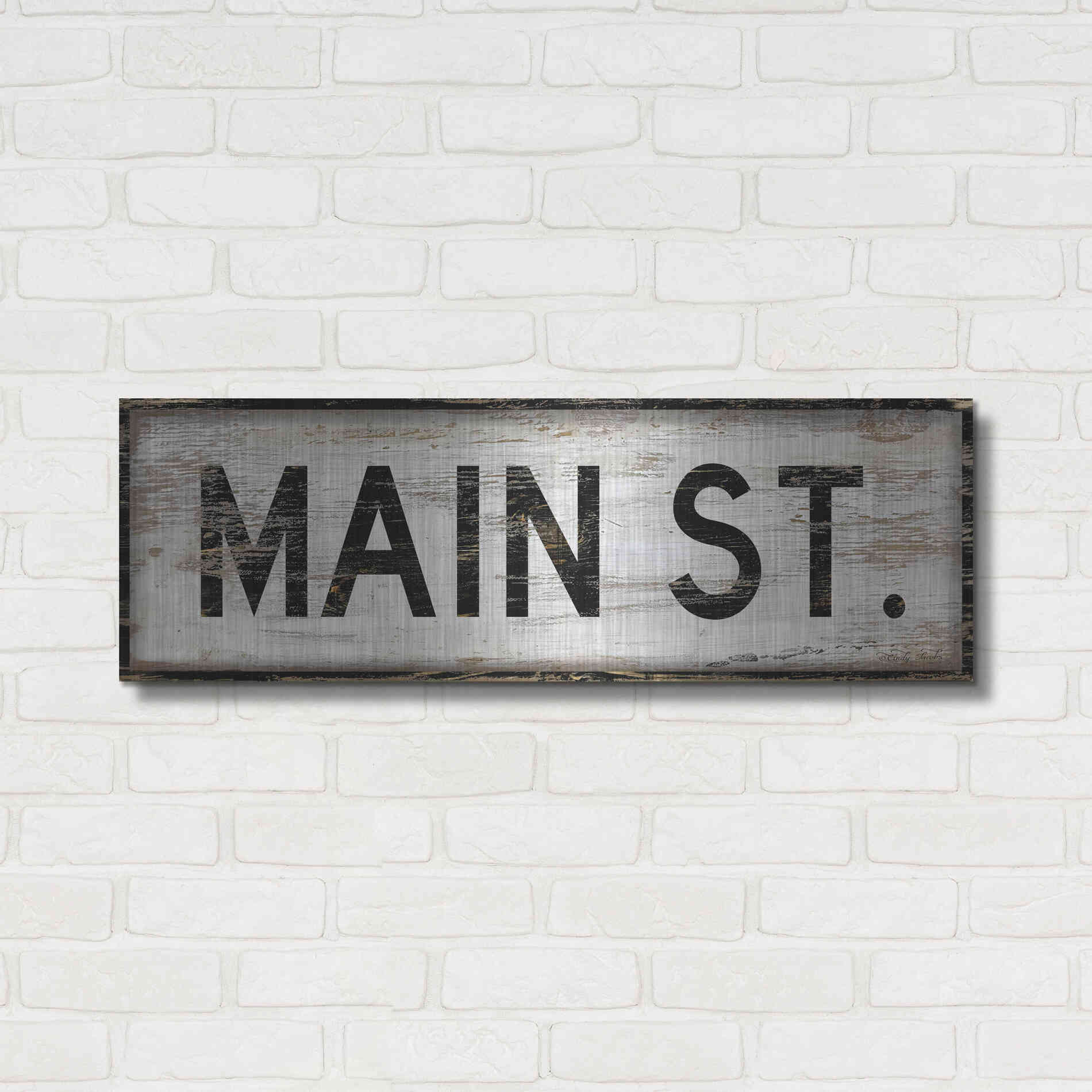 Luxe Metal Art 'Main St.' by Cindy Jacobs, Metal Wall Art,36x12