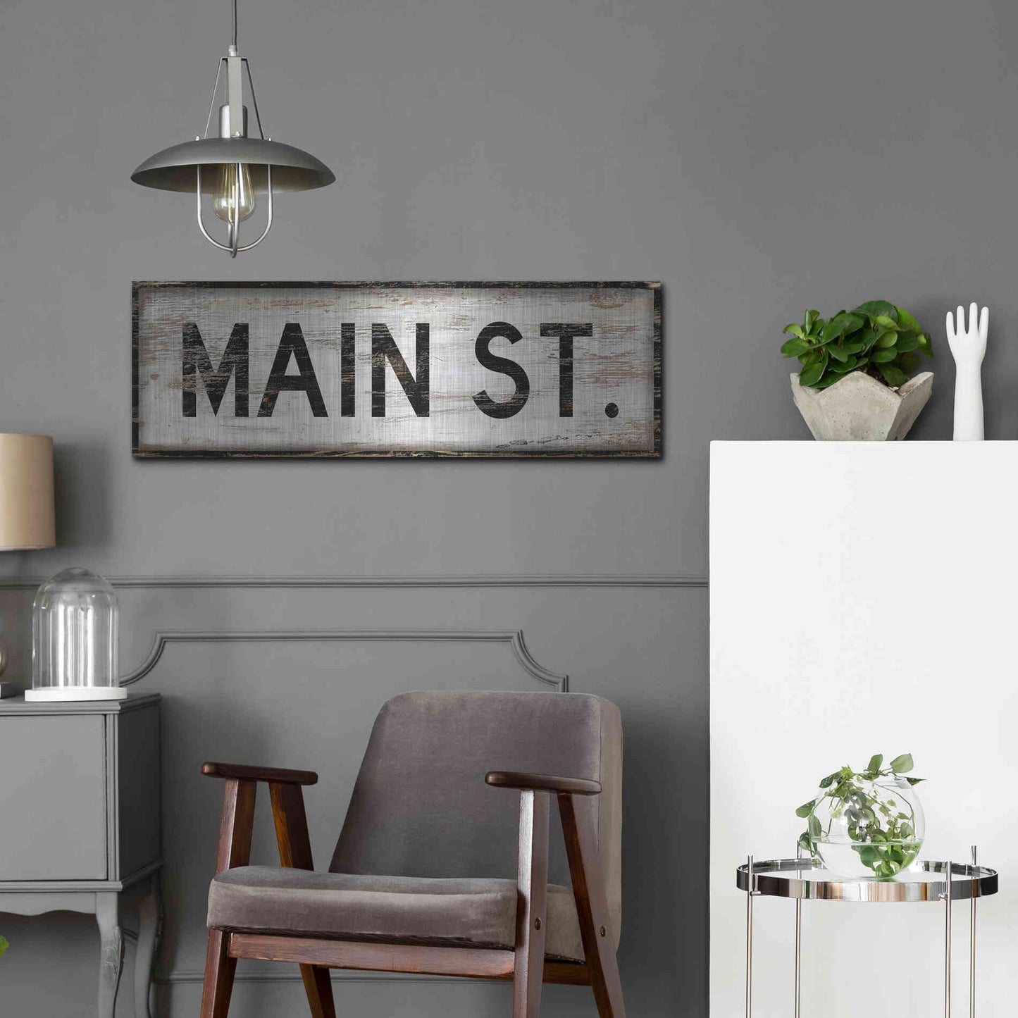 Luxe Metal Art 'Main St.' by Cindy Jacobs, Metal Wall Art,36x12