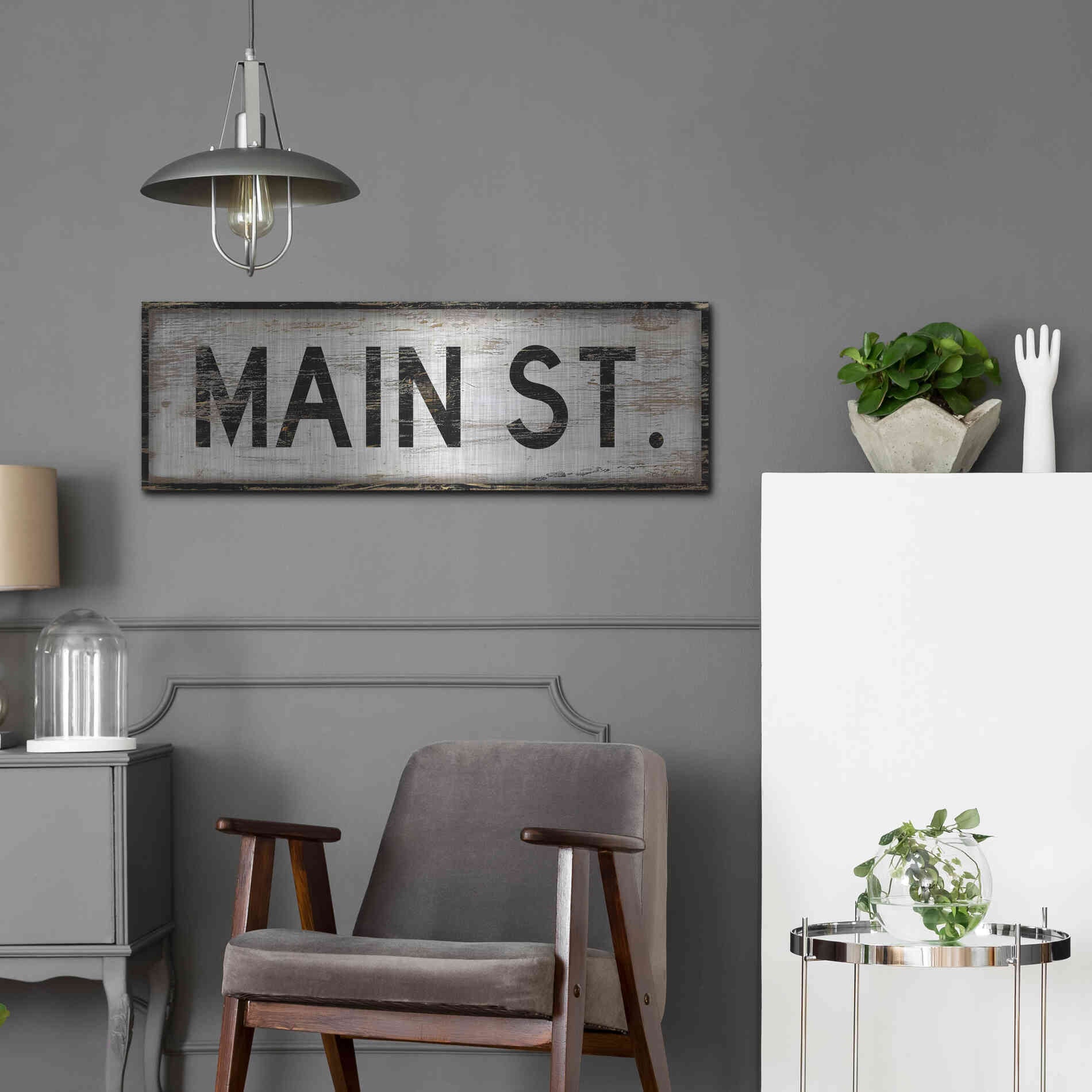 Luxe Metal Art 'Main St.' by Cindy Jacobs, Metal Wall Art,36x12
