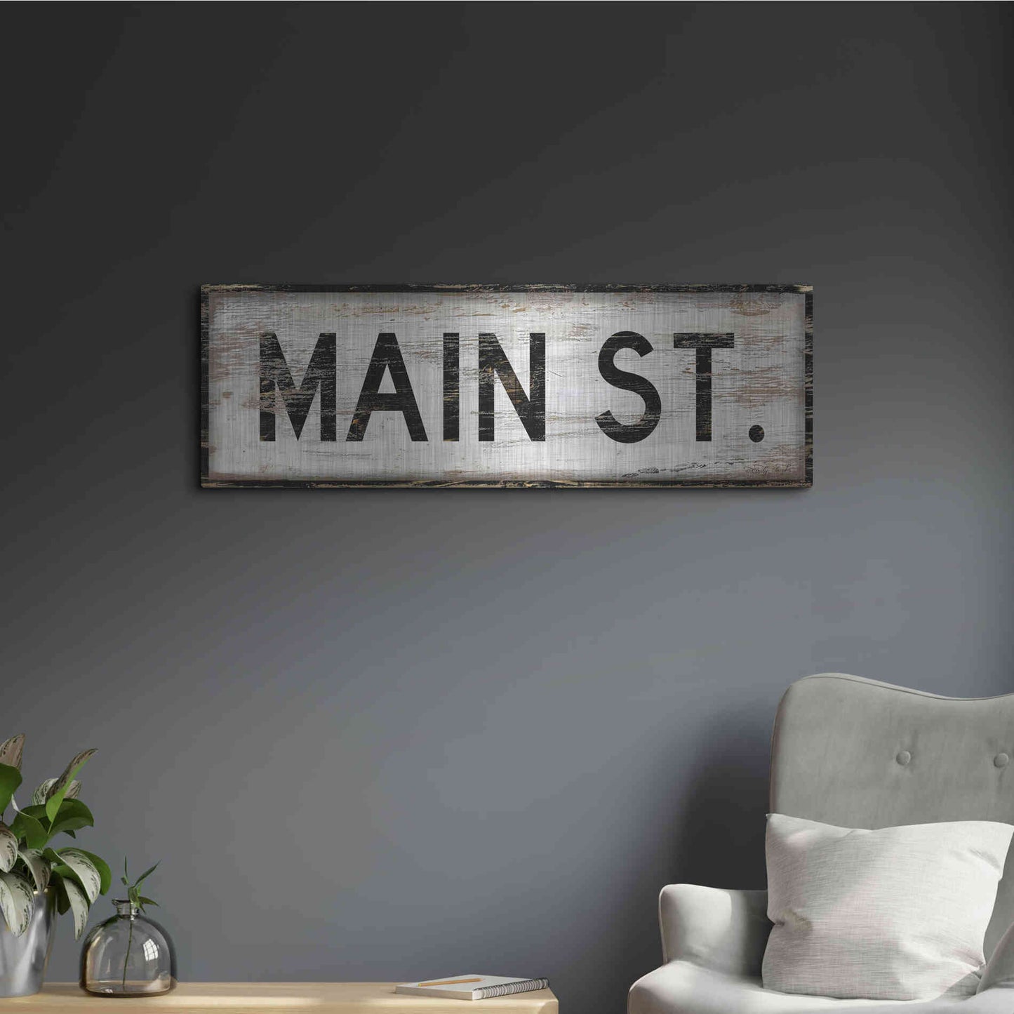 Luxe Metal Art 'Main St.' by Cindy Jacobs, Metal Wall Art,36x12