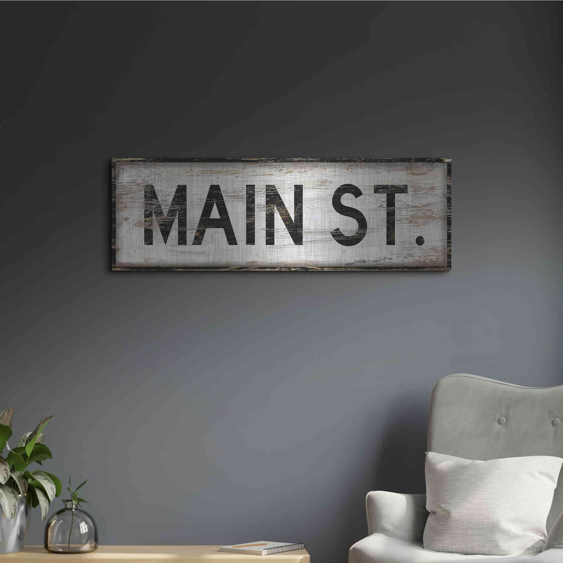 Luxe Metal Art 'Main St.' by Cindy Jacobs, Metal Wall Art,36x12