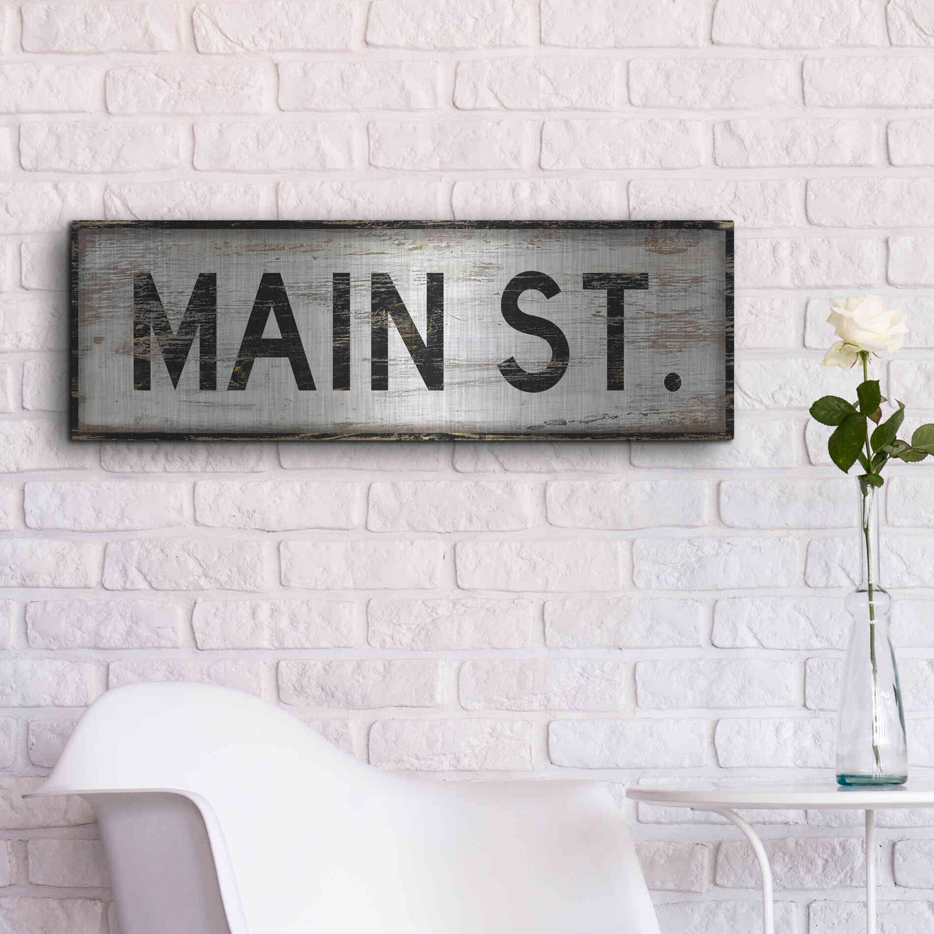Luxe Metal Art 'Main St.' by Cindy Jacobs, Metal Wall Art,36x12