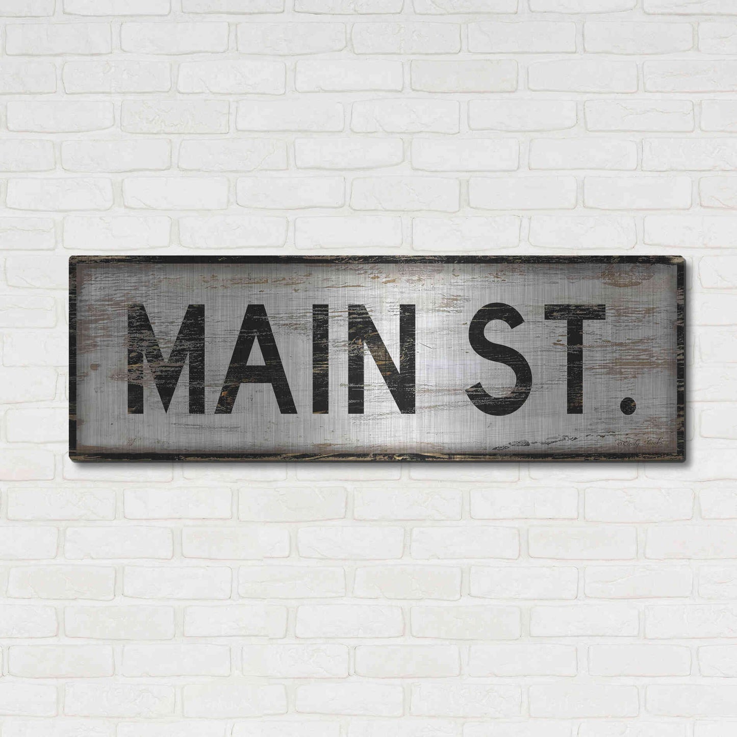 Luxe Metal Art 'Main St.' by Cindy Jacobs, Metal Wall Art,48x16