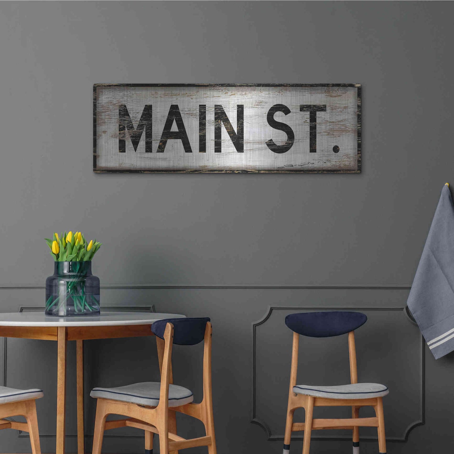 Luxe Metal Art 'Main St.' by Cindy Jacobs, Metal Wall Art,48x16