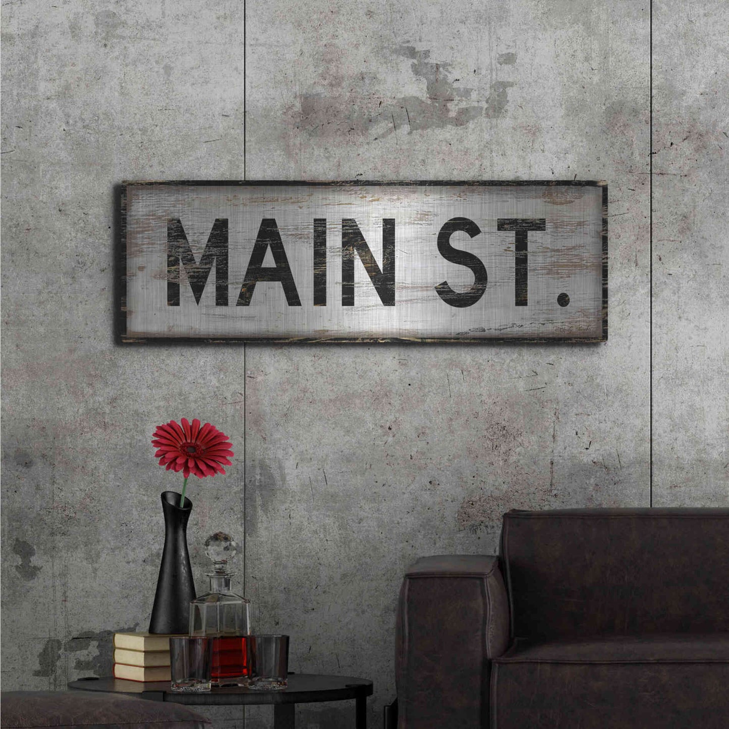 Luxe Metal Art 'Main St.' by Cindy Jacobs, Metal Wall Art,48x16