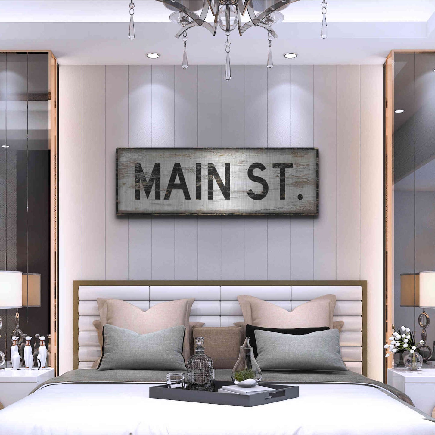 Luxe Metal Art 'Main St.' by Cindy Jacobs, Metal Wall Art,48x16