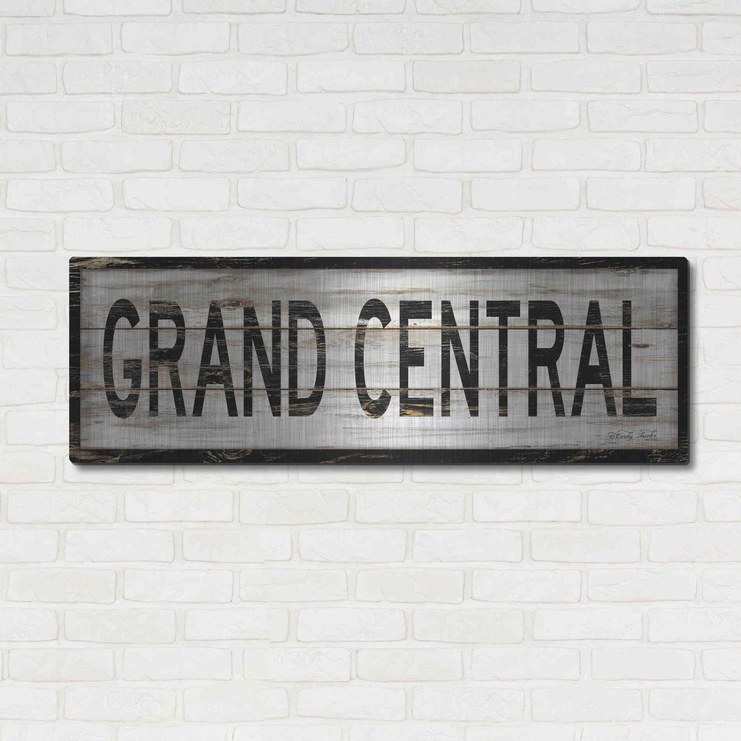 Luxe Metal Art 'Grand Central' by Cindy Jacobs, Metal Wall Art,48x16